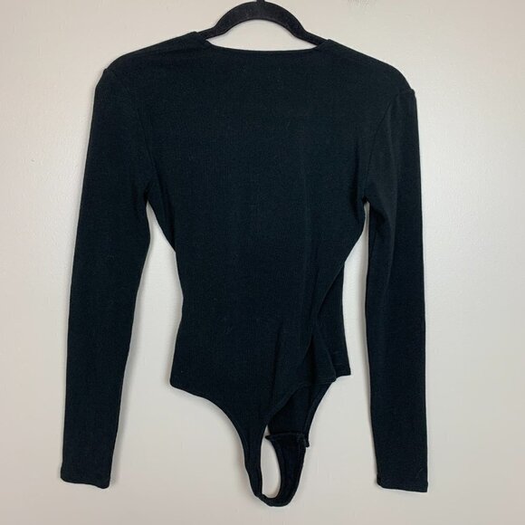 Madewell Wrap Thong Black Bodysuit Size Small - Picture 8 of 8